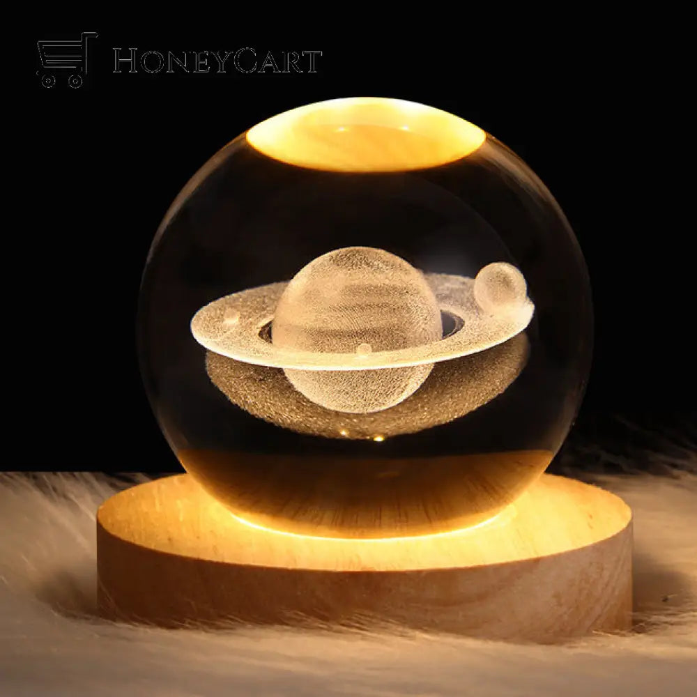 3D Planet Crystal Ball Saturn