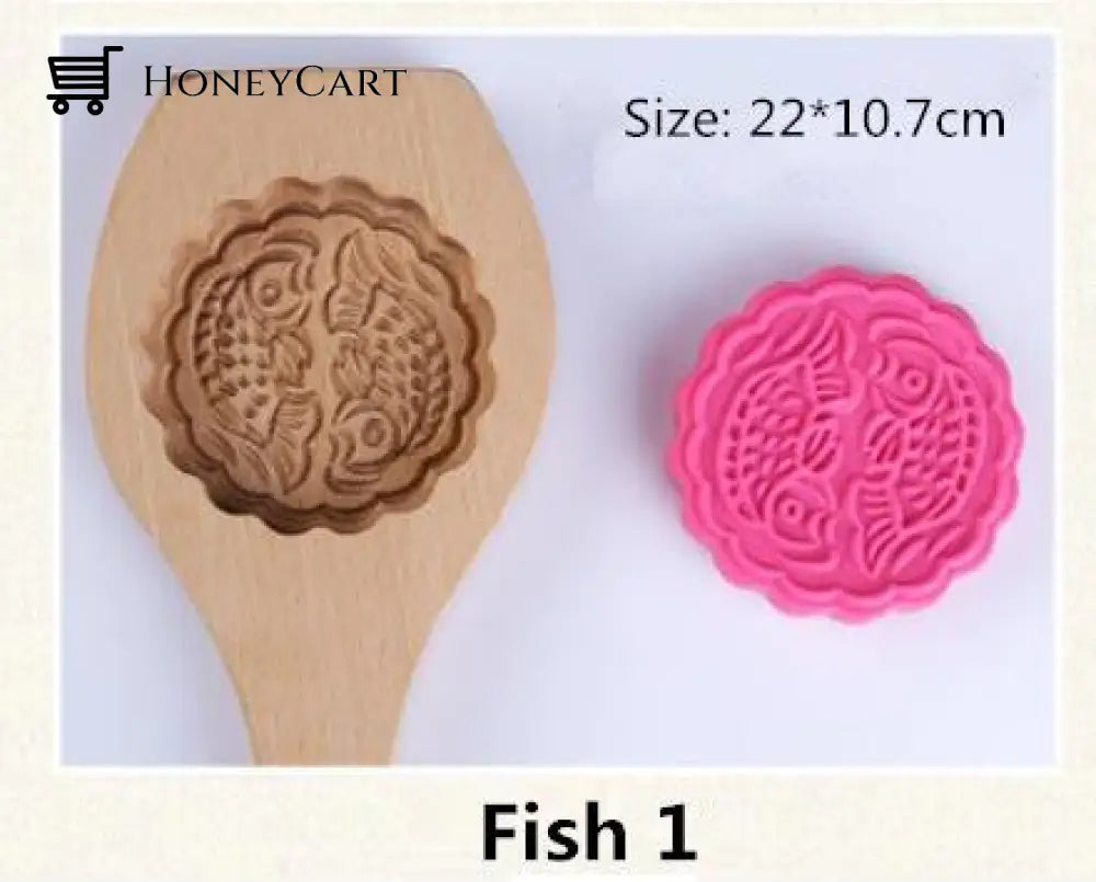 3D Wooden Baking Decorative Molds Fish 1 Kitchen