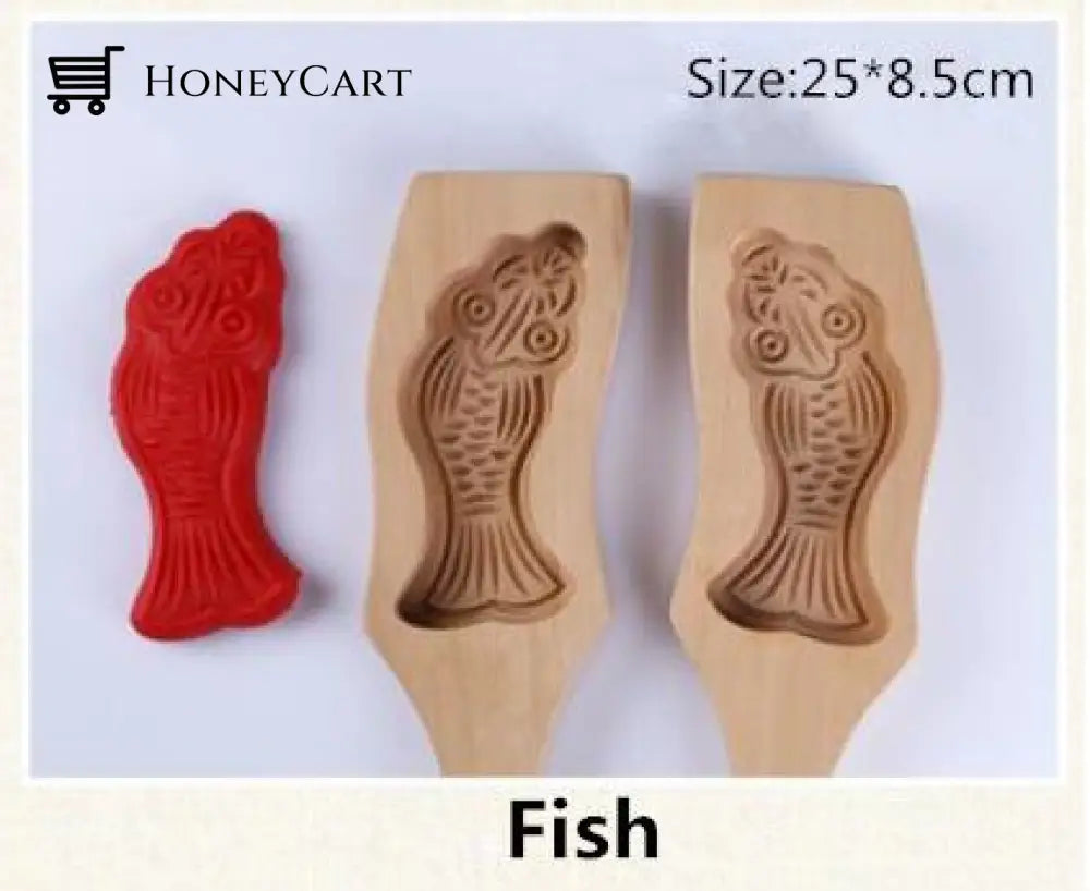 3D Wooden Baking Decorative Molds Fish Kitchen