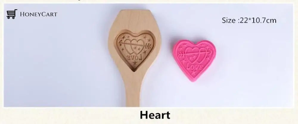 3D Wooden Baking Decorative Molds Heart Kitchen