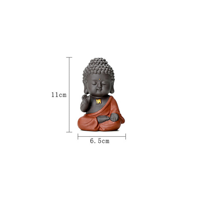 Small Buddha Purple Clay Home Desk Decoration Home Decor