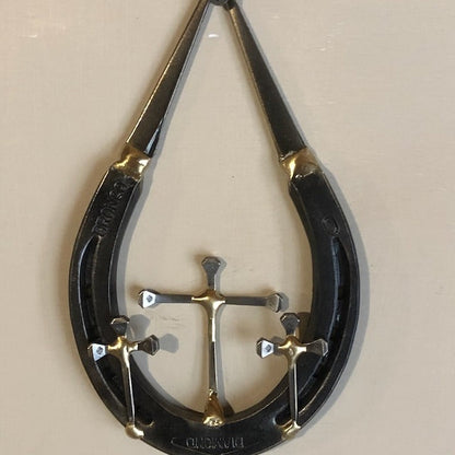 Horseshoe Nail Cross Wall Decoration