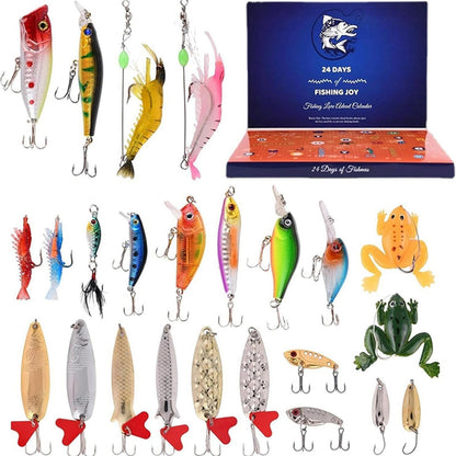 24Pcs Fishing Lures Christmas Advent Calendar