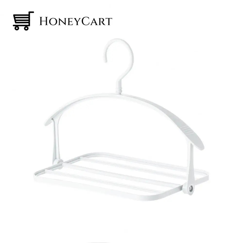 4-Layer Foldable Clothes Hanger White Hangers