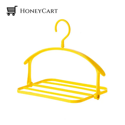 4-Layer Foldable Clothes Hanger Yellow Hangers