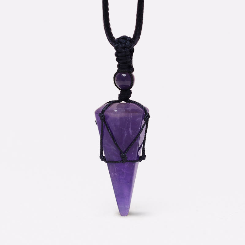 Natural Stone Pointed Pendant Necklace