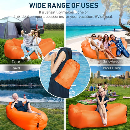 Inflatable Lounger Air Sofa Hammock - Portable, Waterproof & Leakproof