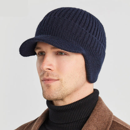 Outdoor Riding Elastic Warm Ear Protection Knitted Hat for Men