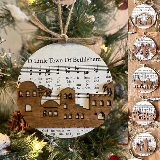 Music Sheet Nativity Ornament