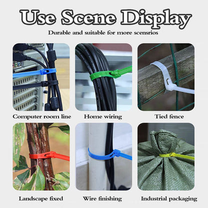 100Pcs Buckle Self-locking Premium Nylon Cable Wire Ties