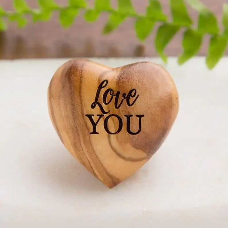 💖Handmade Pocket Hug Wooden Heart Token🎁