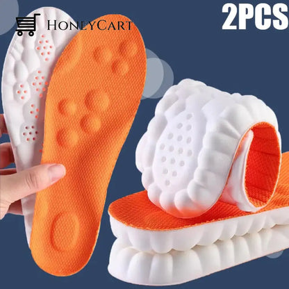 4D Shoe Insoles Us Womens 4-5 / Mens 3-4 Orange