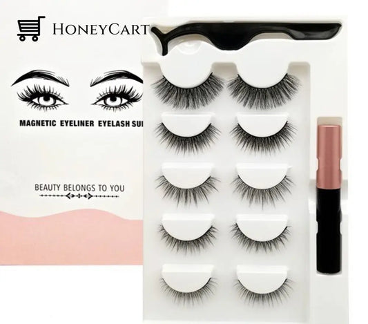 5 Pairs Magnetic Eyeliner And Eyelashes Kit