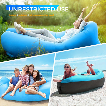 Inflatable Lounger Air Sofa Hammock - Portable, Waterproof & Leakproof