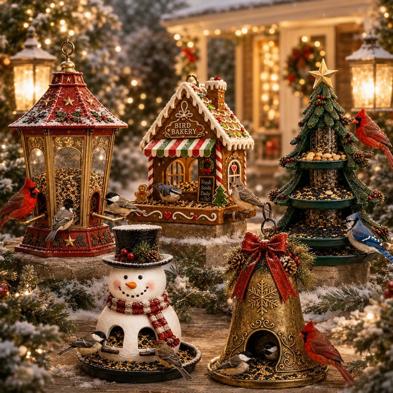 Christmas Bird Feeder Collection – Festive Hanging Garden Feeders for Wild Birds