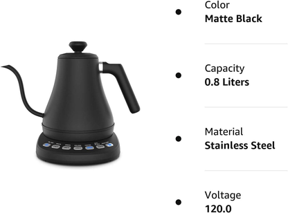 Electric Gooseneck Kettle With Temperature Control