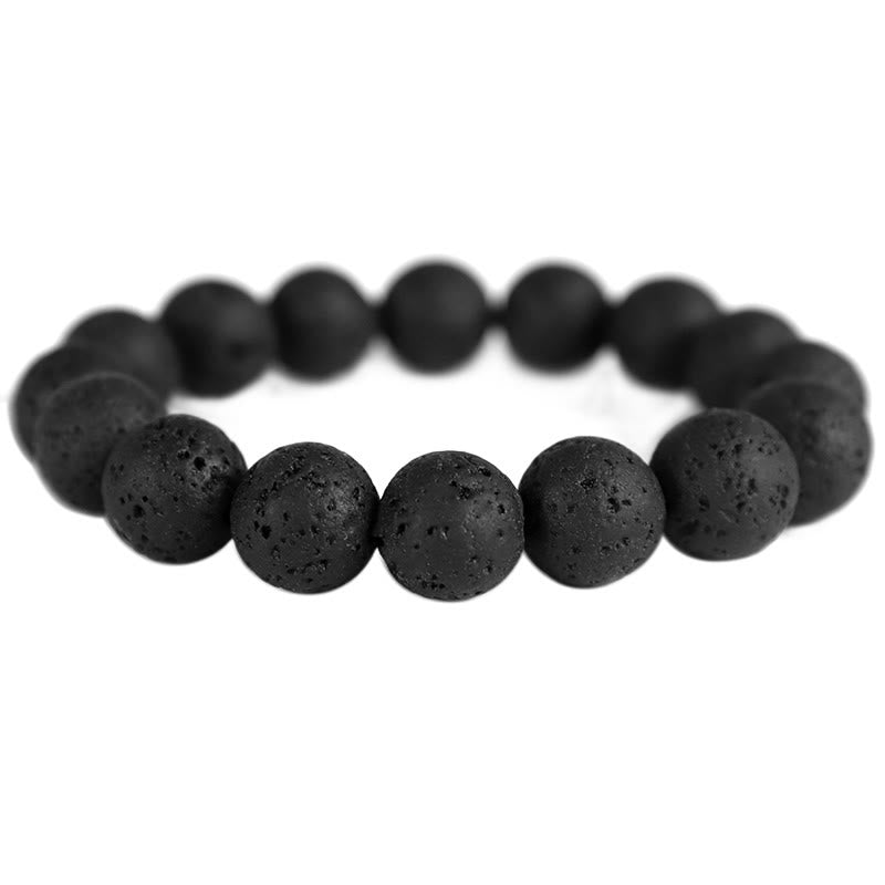 Lava Rock Ebony Wood Tiger Eye Support Healing Bracelet