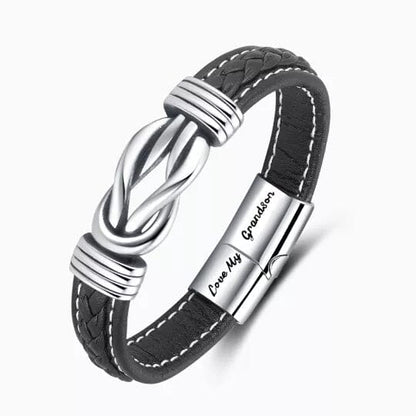Forever Linked Together Braided Leather Bracelet | To My SON / GRANDSON