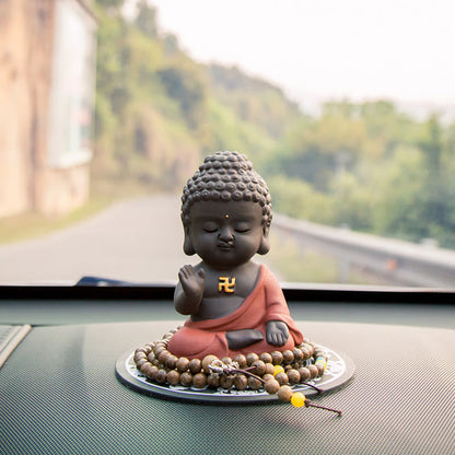 Small Buddha Purple Clay Home Desk Decoration Home Decor