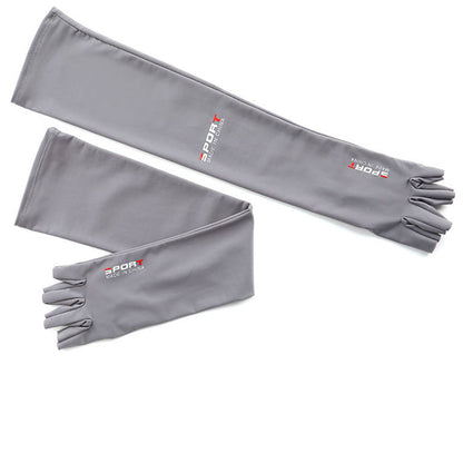 Half-finger Ice Silk Sun Protection Arm Sleeves for Outdoor Sports