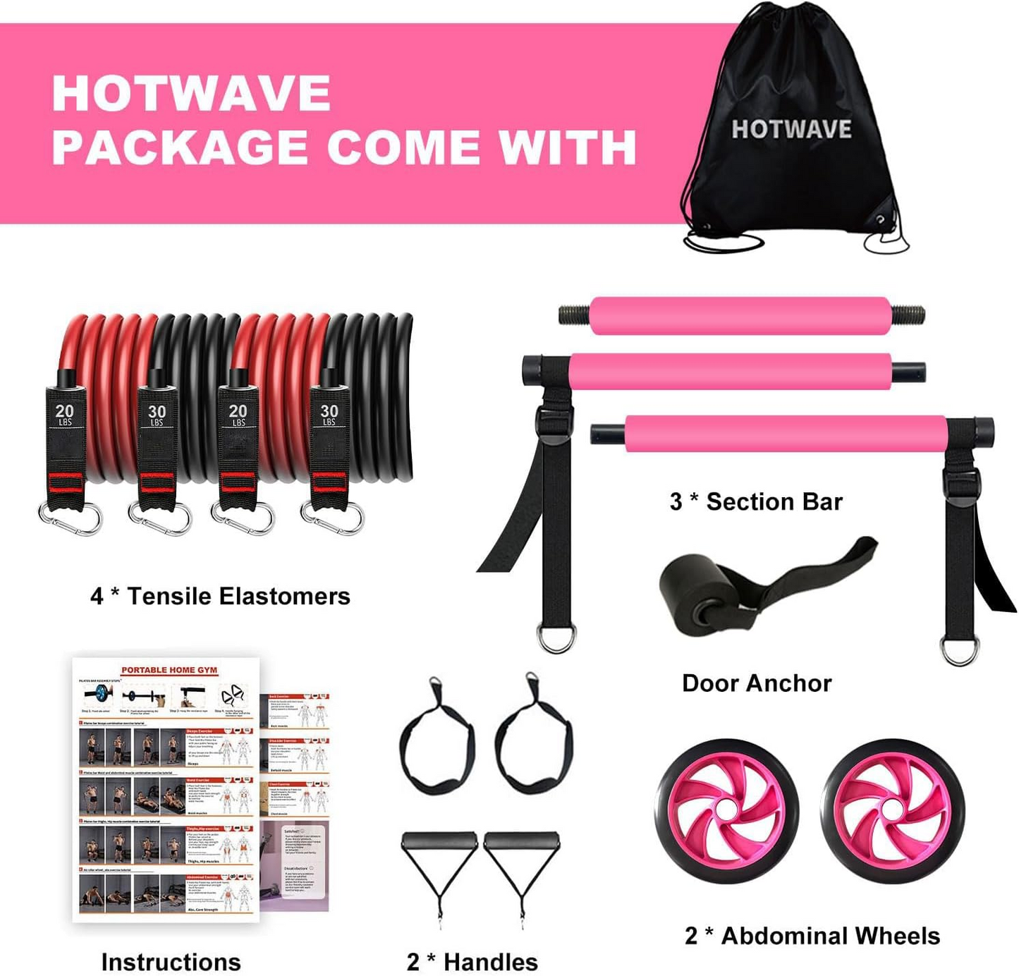 Pilates Bar Kit With Resistance Bands