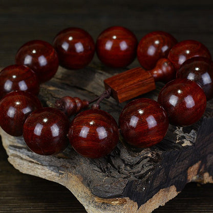 Tibetan Small Leaf Red Sandalwood Serenity Bracelet