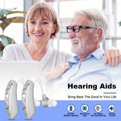 1 Pair-Hearing Aids For Seniors Rechargeable With Invisible Hearing Aid-BTE Rechargeable Hearing Aids