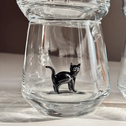 Handmade Murano Glass Cat Wine Glass