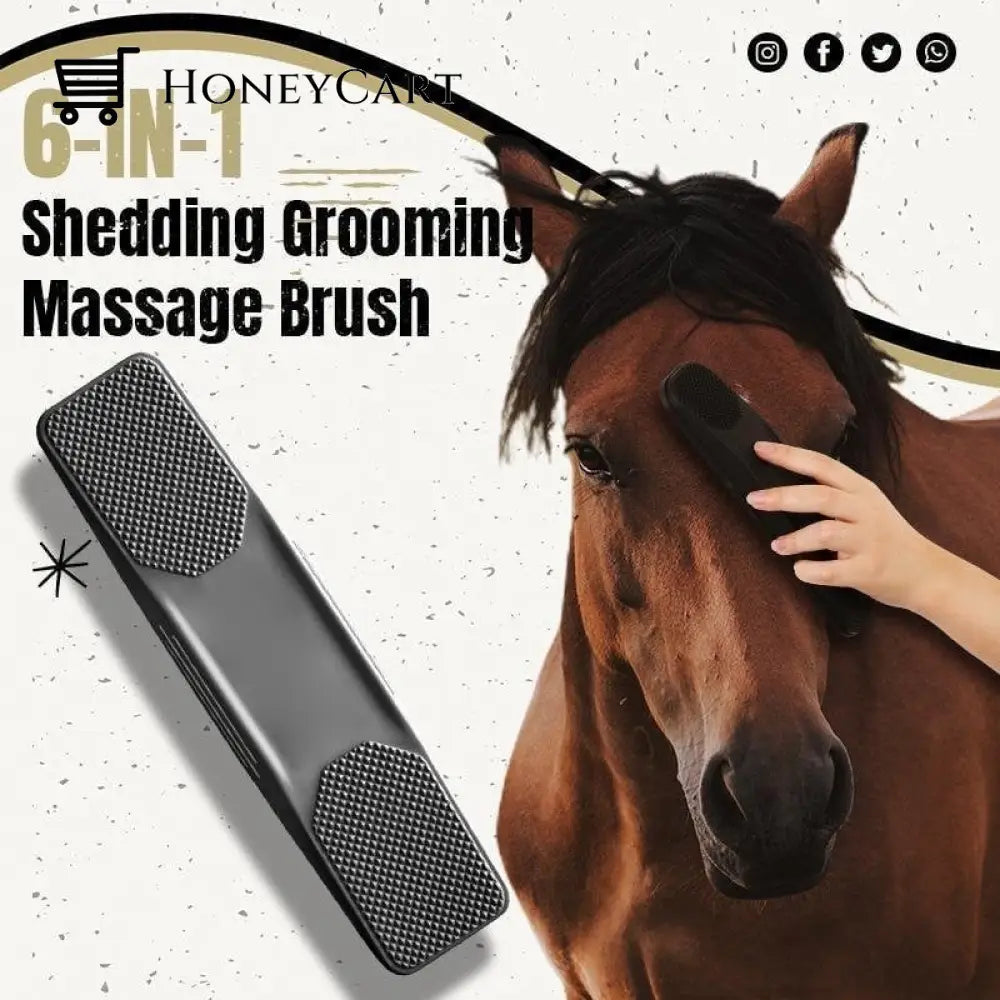 6-In-1 Shedding Grooming Massage Brush
