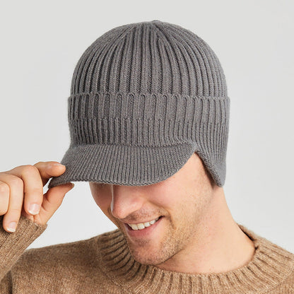 Outdoor Riding Elastic Warm Ear Protection Knitted Hat for Men