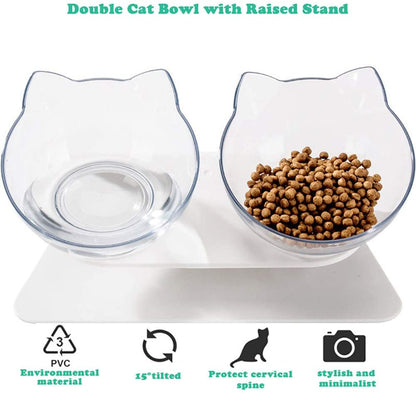 Anti-vomiting orthopaedic cat bowl