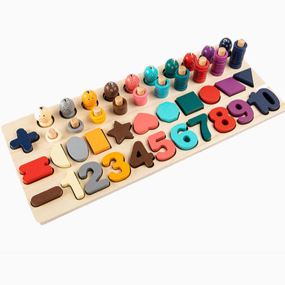 5 in 1 Wooden Number Puzzle Montessori Toy