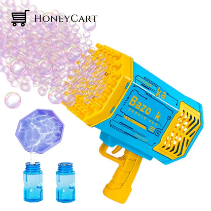 69-Hole Bubble Gun With Colorful Led Lights Blue