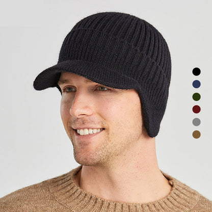 Outdoor Riding Elastic Warm Ear Protection Knitted Hat for Men