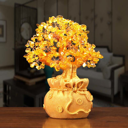 Natural Citrine Feng Shui Money Tree Gemstone Ornament