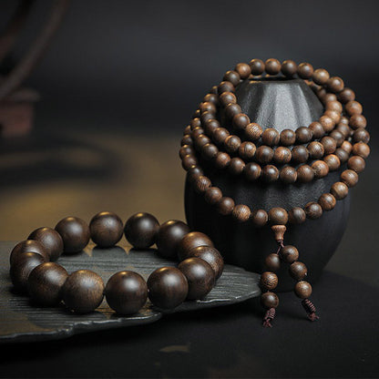 108 Mala Beads Agarwood Peace & Strength Bracelet