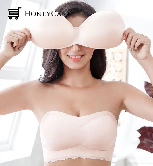 6Xl Plus Size Wireless Removable Straps Seamless Cups Bandeau Bralette White / M