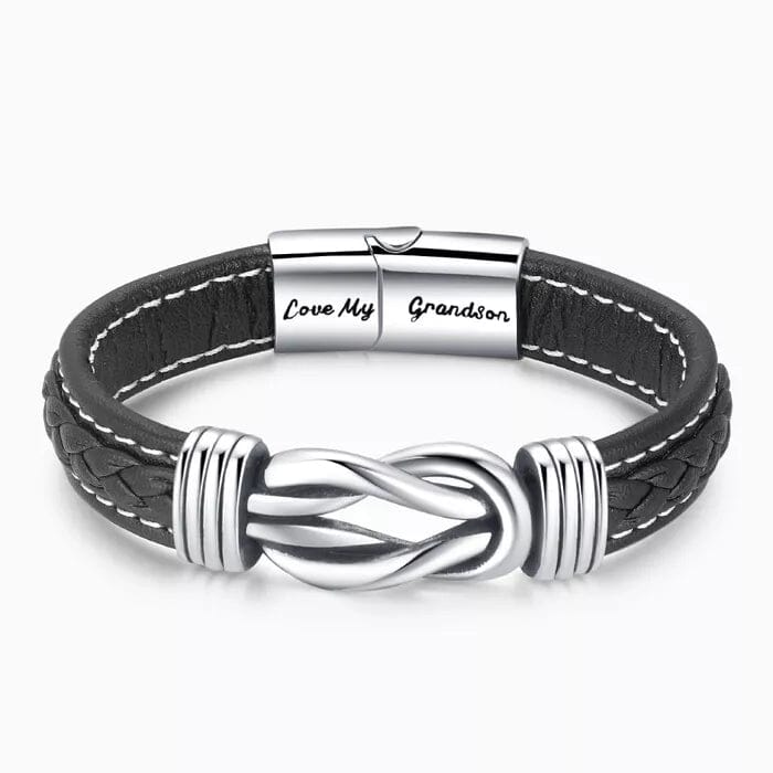 Forever Linked Together Braided Leather Bracelet | To My SON / GRANDSON