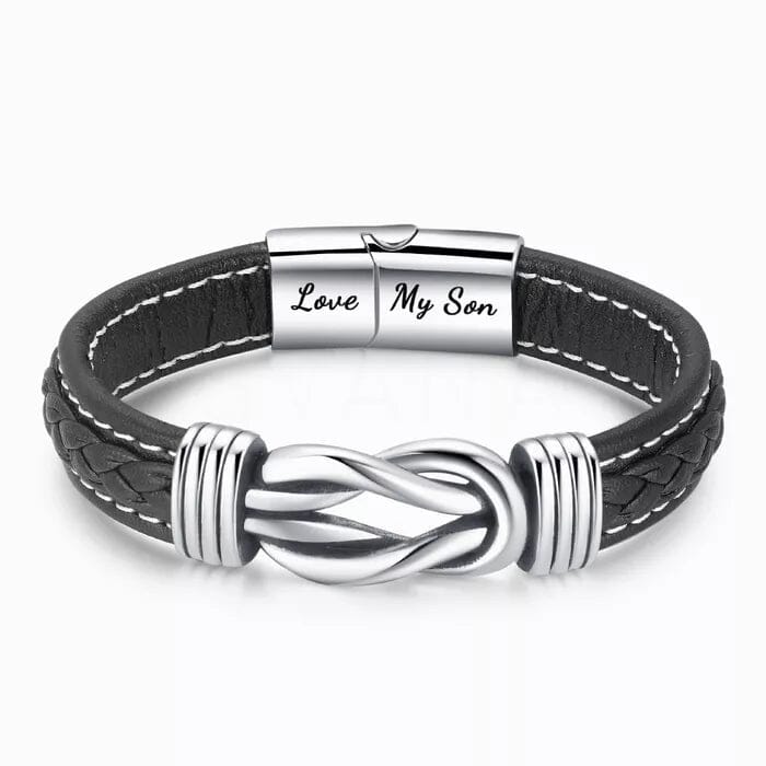 Forever Linked Together Braided Leather Bracelet | To My SON / GRANDSON