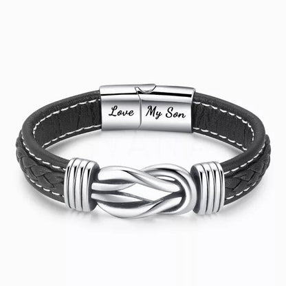Forever Linked Together Braided Leather Bracelet | To My SON / GRANDSON