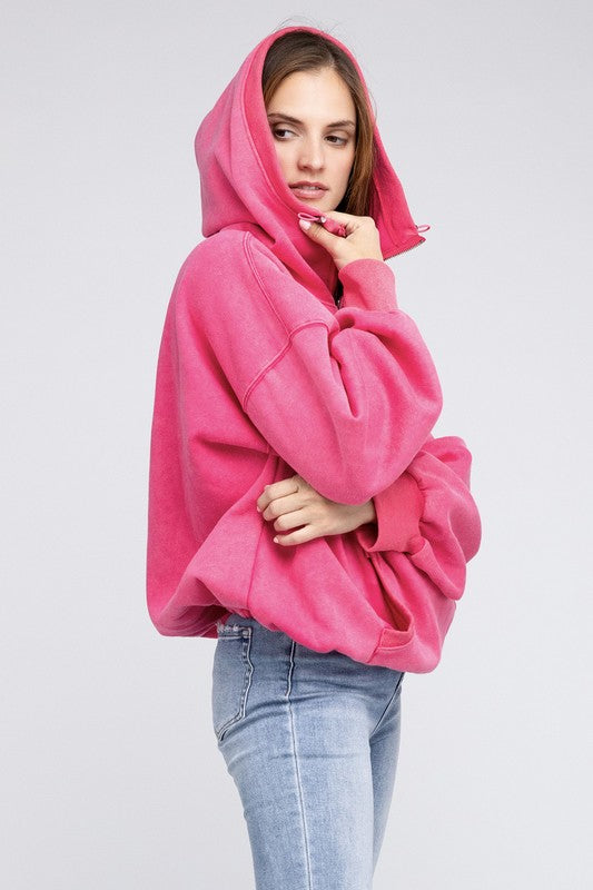 Stitch Detailed Elastic Hem Hoodie