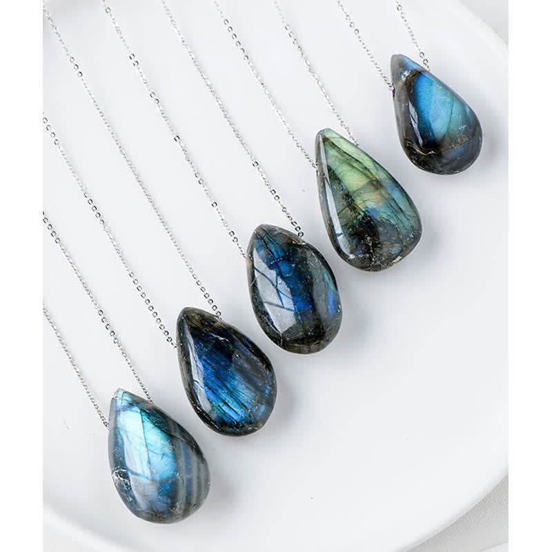 Labradorite Water Drop Healing Necklace