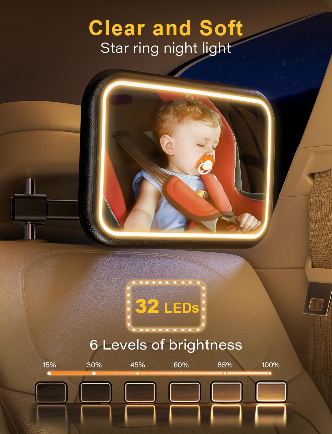 Baby Car Mirror With Light