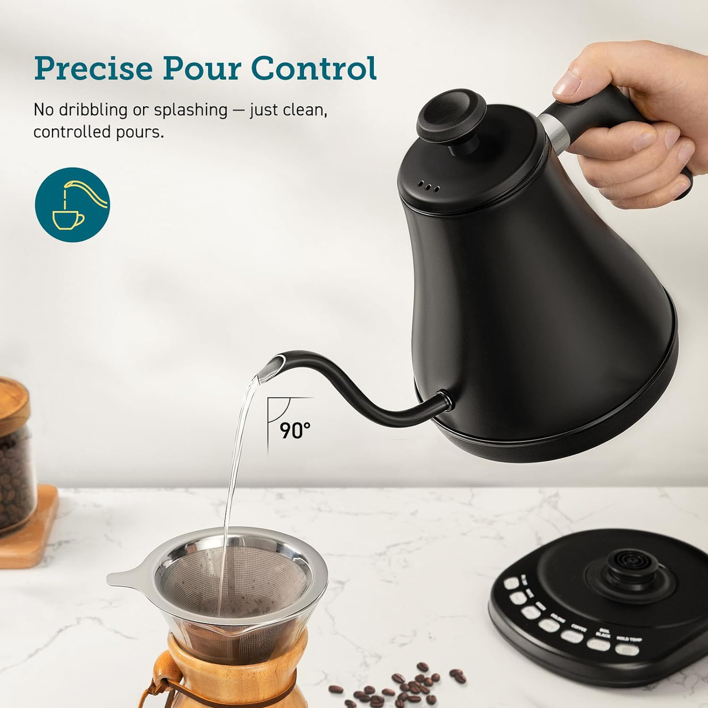 Electric Gooseneck Kettle With Temperature Control