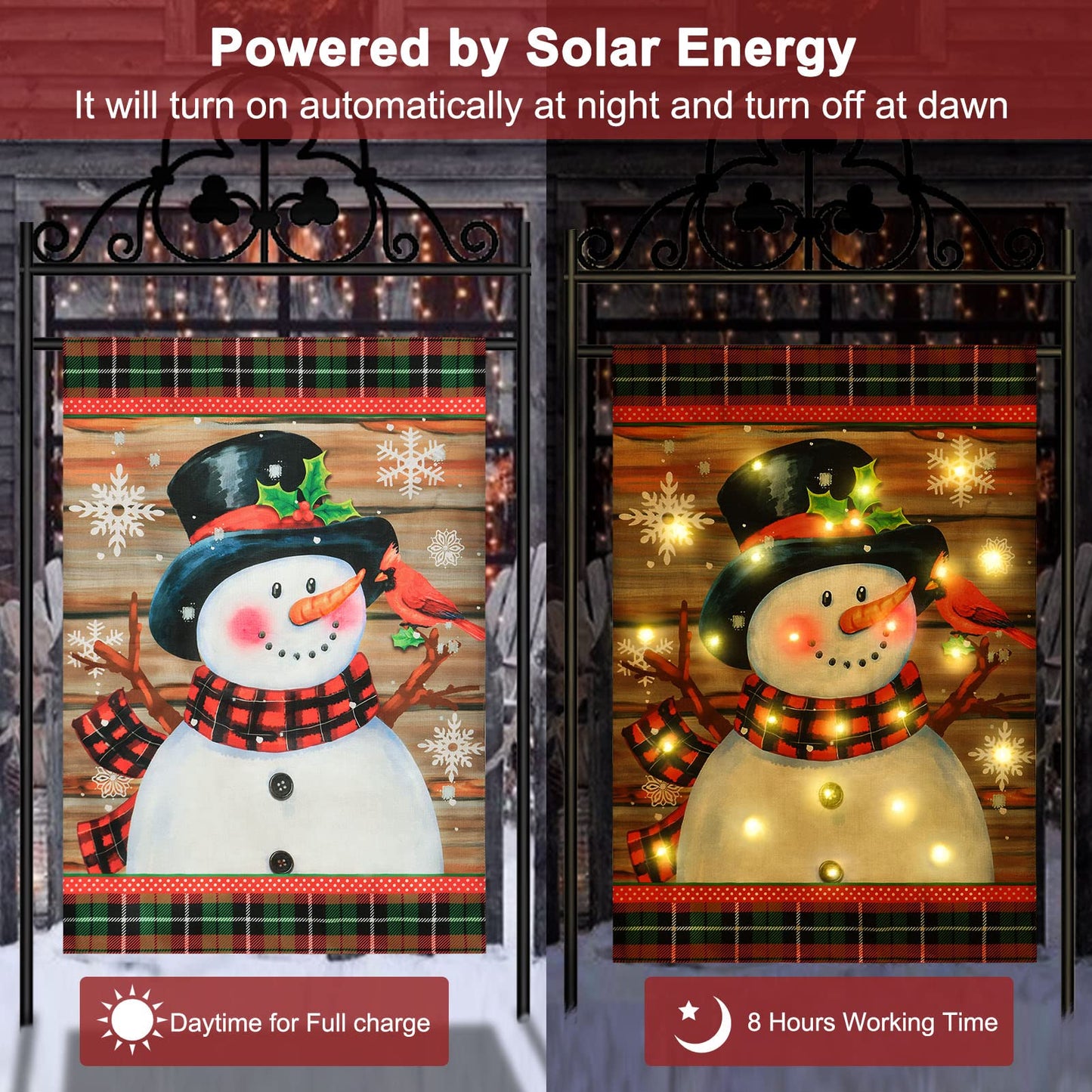 Christmas Solar Energe LED Garden Flags