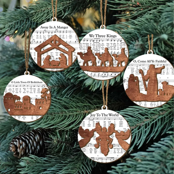 Music Sheet Nativity Ornament