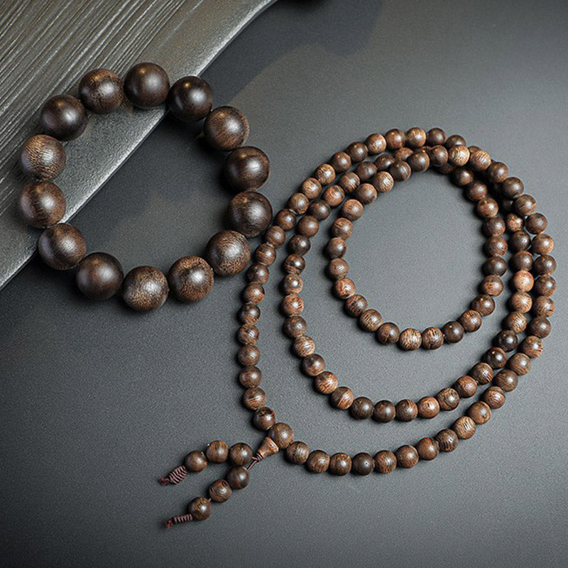 108 Mala Beads Agarwood Peace & Strength Bracelet