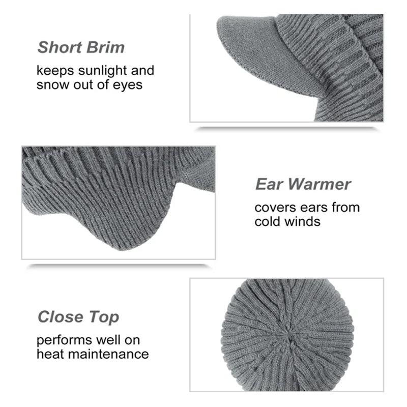 Outdoor Riding Elastic Warm Ear Protection Knitted Hat for Men