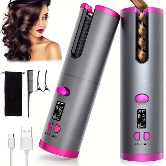Cordless Automatic Curling Iron Quick Heating 5-Level Temperature Control