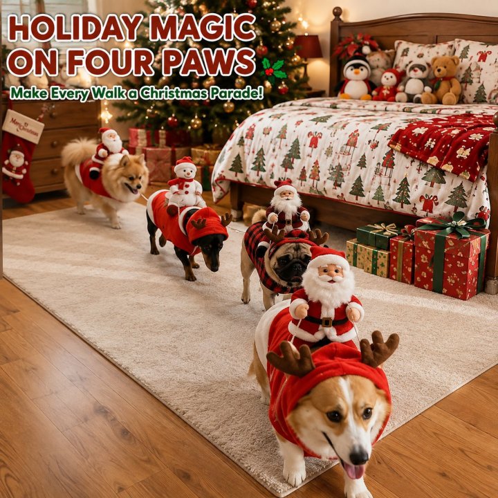 Santa Rider Dog Costume – Dog Christmas Outfit